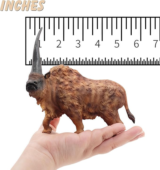Gemini&Genius Ancient Rhino Action Figure Toy, Siberian Unicorn Rhinoceros Figurine Wild Animal, Elasmotherium Animal Toy, Gift, Collection, Display for Kids Collectors