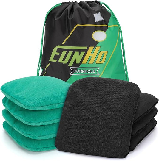 EunHo Regulation Cornhole Bags Set of 8 - Dual Sided Slick and Stick Cornhole Bean Bags for Tossing Game Professional All Weather Pro Corn Hole Bags with Tote Bag