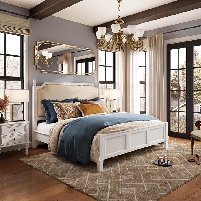 Kelly Miller 30"x70" Gold Foil Scalloped Edge Decorative Full Length Mirror | Hand-Applied Gold Foil Finish. HD Mirror With French Cleat. Elegant Beveled Wall Mirror Decor For Bathroom Bedroom Entryway.