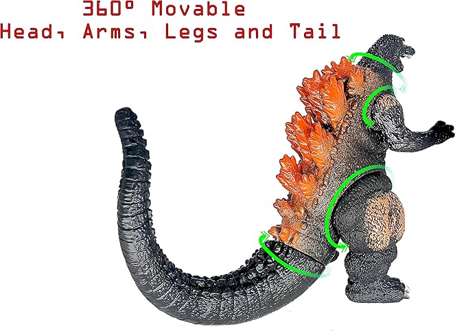 TwCare Burning Godzilla 1995, Movie Series King of The Monsters Movable Joints Action Figures Birthday Gift for Boys and Girls