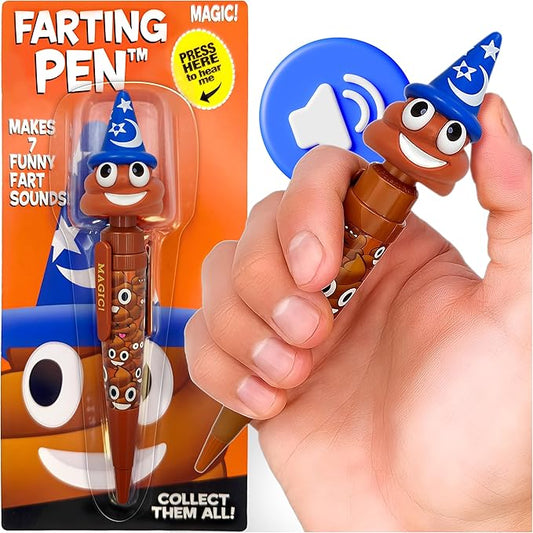Farting Poop Pen with Multiple Funny Sounds - Perfect Halloween Games & Novelty Gift for Teens, Kids & Boys - Pen & Prank Toy for Halloween Parties, Games & Family Fun All Day (Wizard)