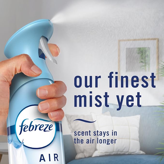 Febreze Air Mist, Air Freshener Spray, Odor Fighting Room Spray, Deodorizer for Home Bathroom Kitchen Office Apartment Dorm Room Classroom, Kitchen Odor Fighter Fresh Lemon Scent, 8.1oz, 3-pack