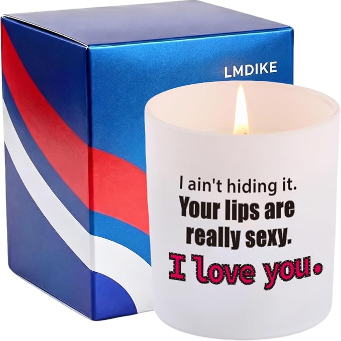 Funny Scented Candles for Women - 9.5oz Matte White Natural Soy Wax Candle with Pine Wood Lid, Lavender Aromatherapy - Humorous Anniversary, Birthday, Valentines Day Gifts for Girlfriend, Wife
