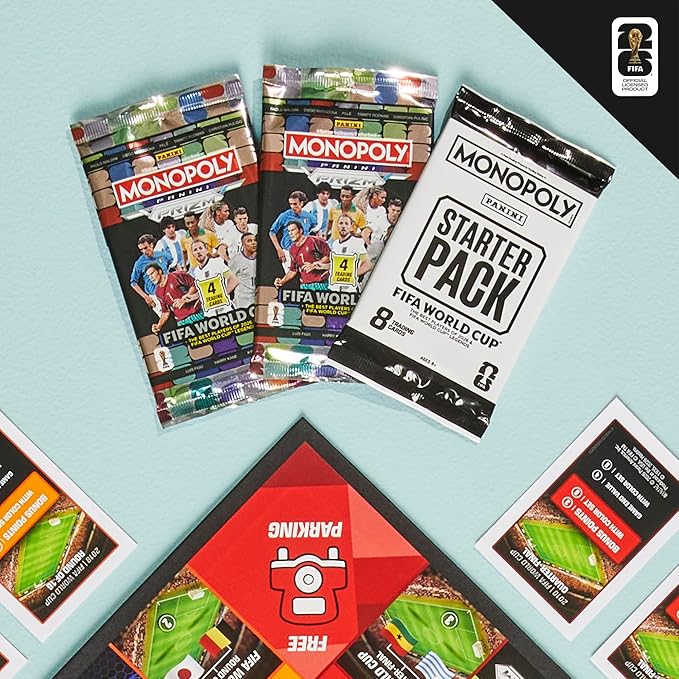 Monopoly Panini Prizm: FIFA World Cup Game I Soccer Board Game with Monopoly Panini Prizm FIFA World Cup 2026 Trading Cards I Ages 8+