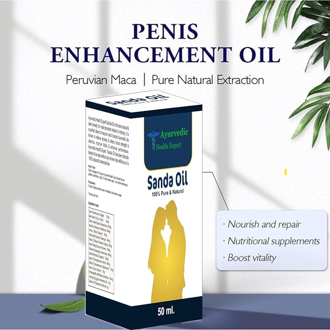 Sanda Herbal Massage Oil for Men | Natural Ayurvedic Blend with Safed Musli, Ashwagandha & Sesame Oil 50 ml (1.6 fl oz)
