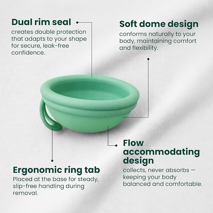 Shordy Reusable Menstrual Disc Set of 2 (Small & Large), Medical-Grade Silicone Period Discs with Loop Handle for Easy Removal 12-Hour Comfort Disco Menstrual Alternative to Pads, Cups & Tampons