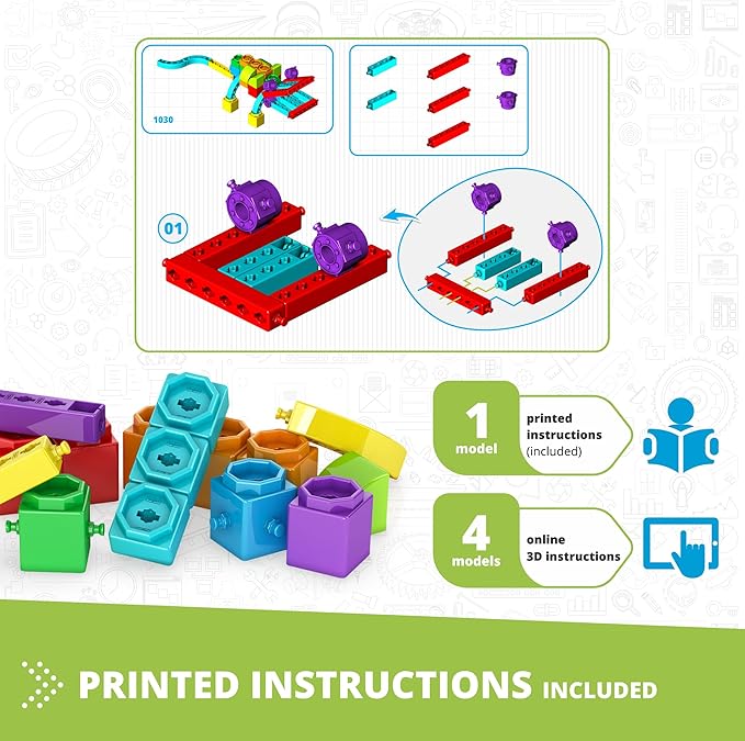 Engino QBOIDZ, Alligator Adventure, Building Blocks for Ages 3+, STEM Kit, Preschool Educational Toys for Kids, Engaging Kids Learning, Montessori Toys for Boys & Girls (5 Models)
