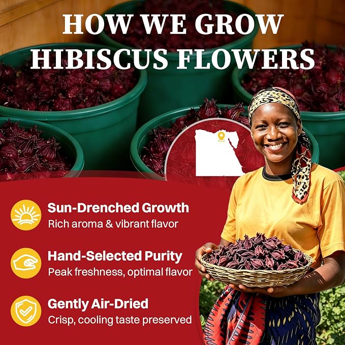 SKMTT Hibiscus Tea Bags, 120 Count – Premium Hibiscus Flower Herbal Tea (2g/Bag), Caffeine-Free, Non-GMO, Refreshing Tart Flavor