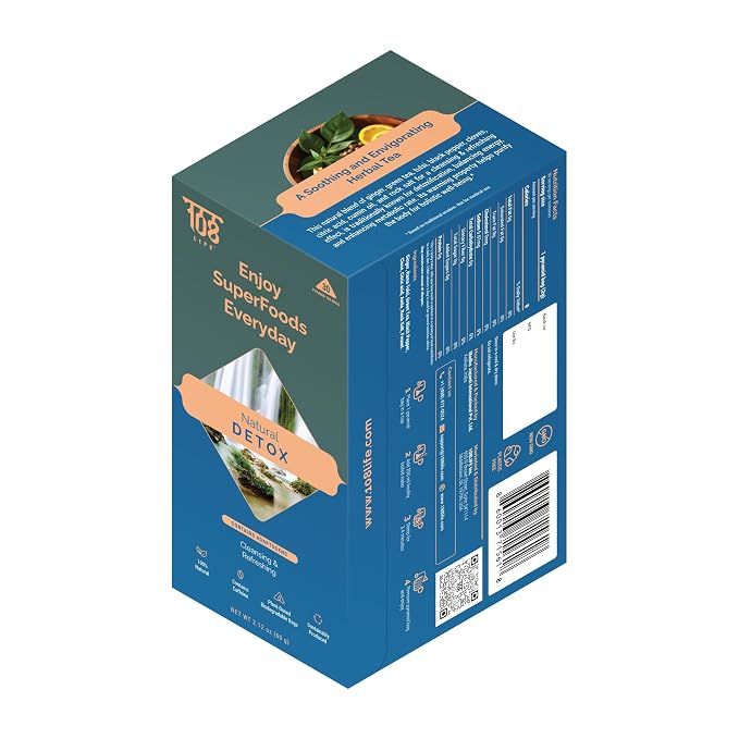 108LIFE - Natural Detox Green Tea | Herbal Tea | Green Tea Bags | A Soothing and Invigorating Herbal Tea for Natural Detoxification
