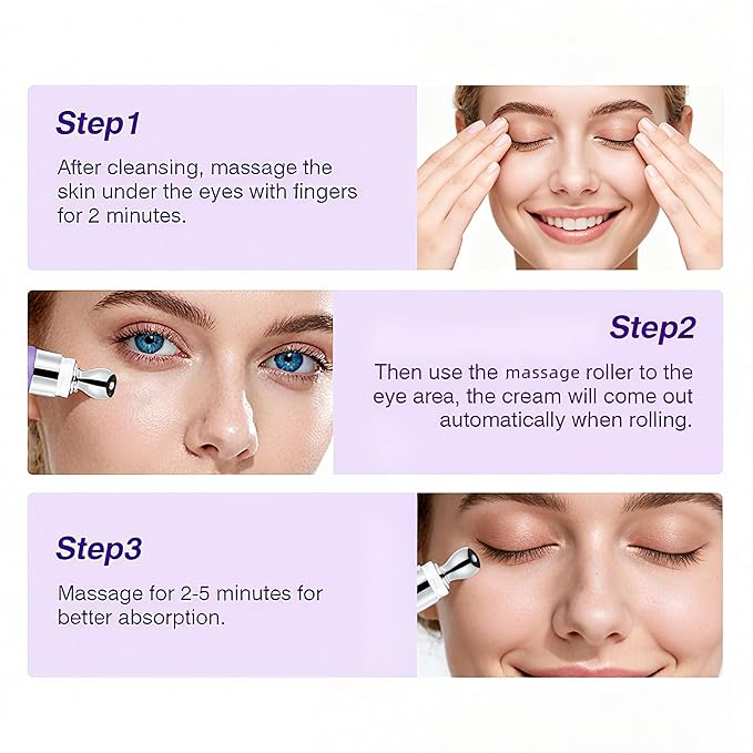 HKY Eye Cream, Under Eye Bags And Wrinkles Repair Cream Brightener, Anti Aging, Dark Circles Puffiness Under Eye Treatment With Retinol Serum & Vitamin E, Overnight Instant Firming
