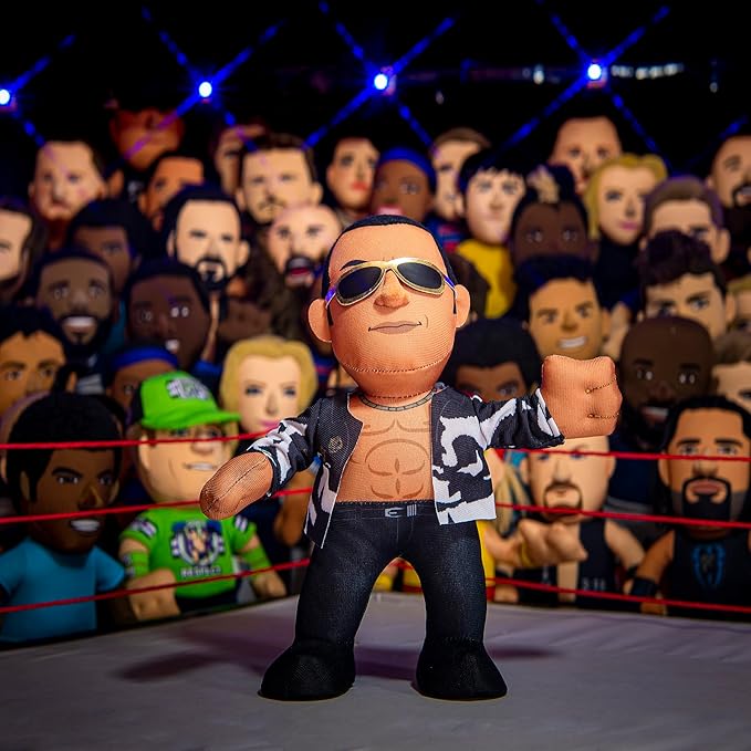 WWE Old School The Rock 10" Plush Figure - A Wrestling Legend for Play or Display