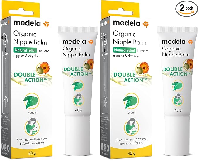 Medela Organic Nipple Cream & Pumping Lubricant, Soothes & Nourishes for Breastfeeding, Made with Natural Ingredients, Provides Fast Relief for Sore Nipples, Postpartum Essential, 1.34 fl oz