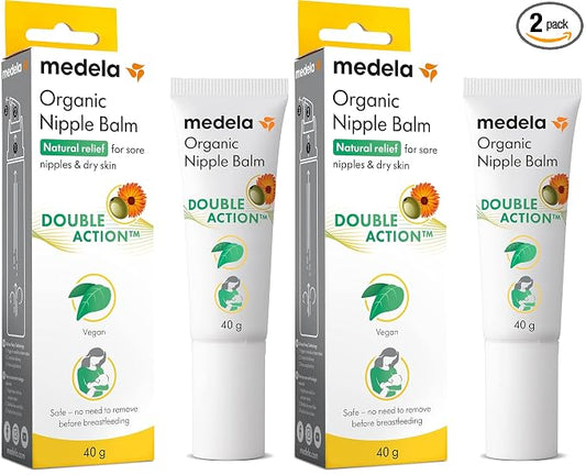Medela Organic Nipple Cream & Pumping Lubricant, Soothes & Nourishes for Breastfeeding, Made with Natural Ingredients, Provides Fast Relief for Sore Nipples, Postpartum Essential, 1.34 fl oz