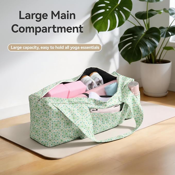 BOULDER BEE Yoga Mat Bag with Wet Pocket, Large Yoga Mat Carrier Fits All Your Stuff, Personalized Yoga Gifts, Gym Tote Bag for Women