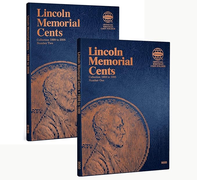 Whitman US Lincoln Memorial Cent Coin Folder Two Volume Set 1959 – 2008#9000 and 8196