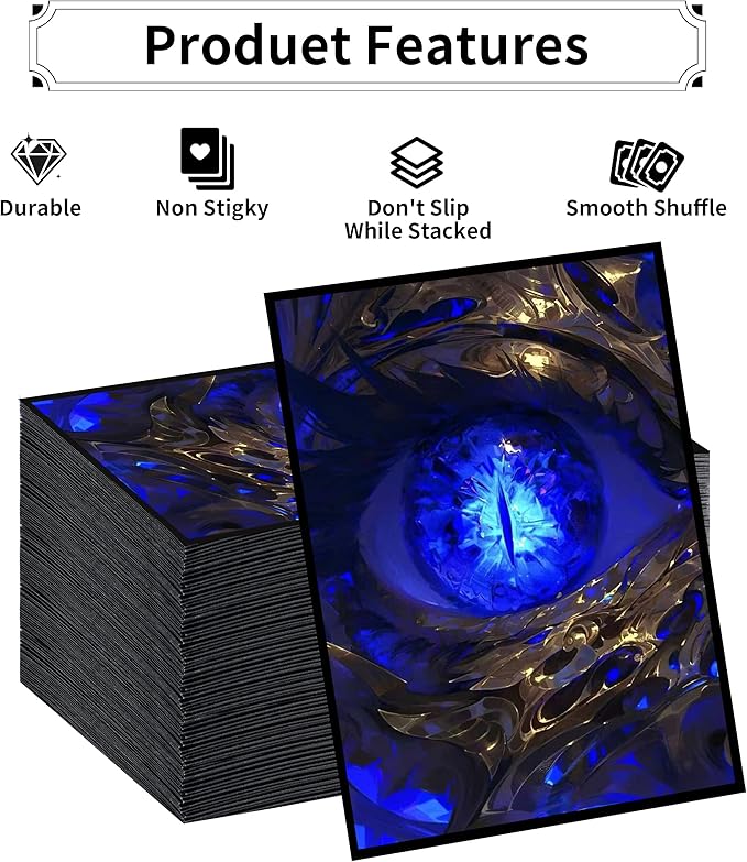 MTG Card Sleeves, Ultra Clear Front & Matte Finish Back, 100 Count Standard Size Matte Art Sleeve for Magic The Gathering (Blue Longan)