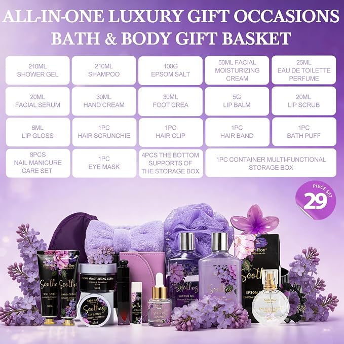 26 Pcs Spa Bath and Body Gift Basket, CHARCOAL SHEA BUTTER Spa Kit Gift Set | Bath & Body Gift Makeup Organizer, Spa Gift Basket, Face Skin Care Kit, Lip Self-Care, beauty kit Serum, Birthday, Christmas