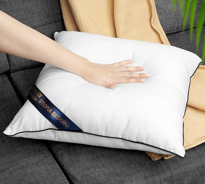 Utopia Bedding 22x22 Throw Pillow Inserts, Decorative Pillows, Pack of 4 | Piping Throw Pillows, Plush & Supportive, Aesthetic Cushion Sham Stuffer for Sofa, Office, Couch & Bed, Set of 4, White