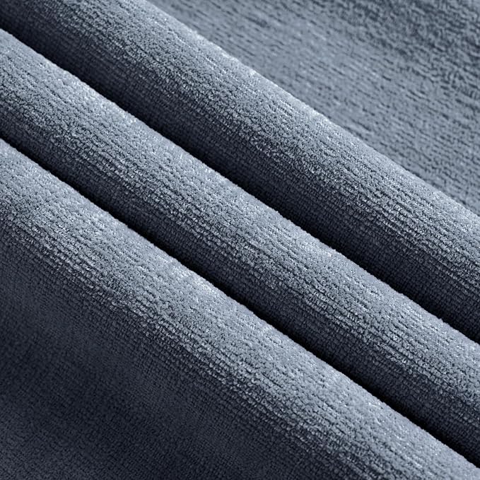 MIULEE Dark Grey Blue Chenille Couch Throw Pillow Covers, 18x18 | Set of 2, Soft Coastal Home Decor, Modern Farmhouse Decorative Pillowcases for Sofa Living Room Bed