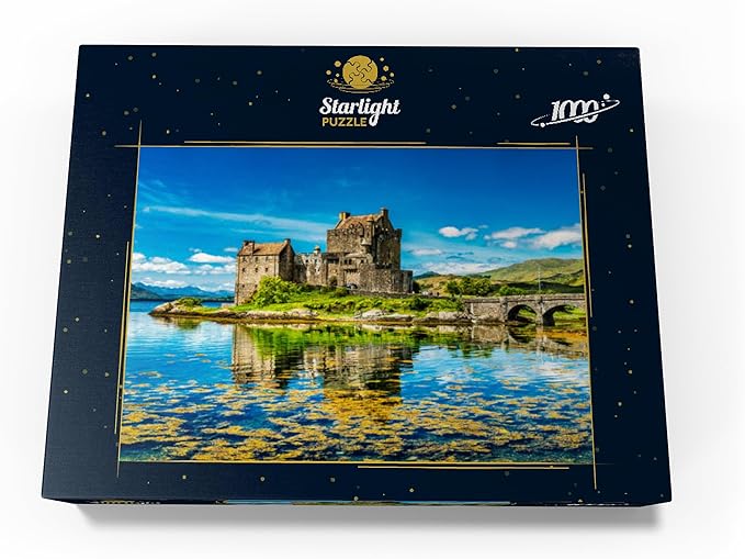 MyPuzzle Eilean Donan Castle On A Warm Summer Day - Dornie, Scotland - Premium 1000 Piece Jigsaw Puzzle for Adults