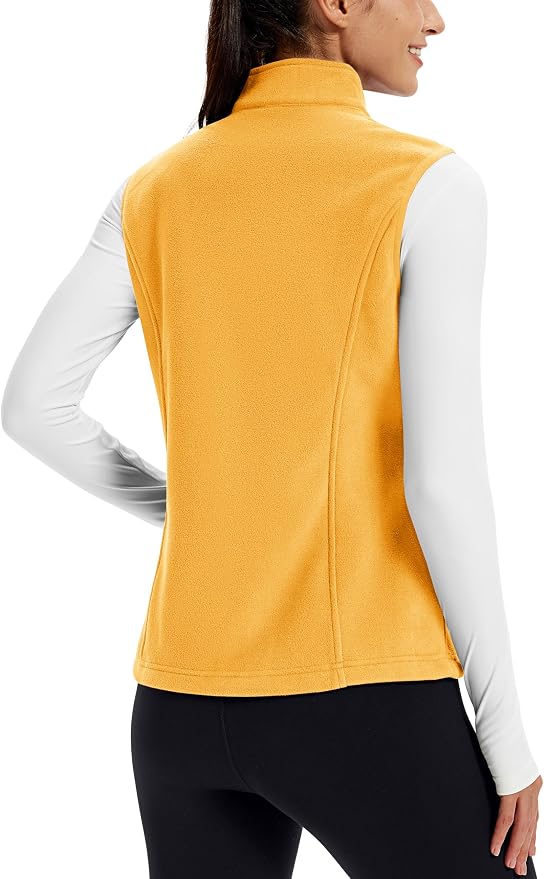 TACVASEN Women's Fleece Vest Lightweight Sleeveless Zip Jacket Outerwear | Soft Polar,Zipper Pockets,Stand Collar,Fall Winter Warm,Outdoor,Athletic,Running,Hiking,Travelling,Golf,Work
