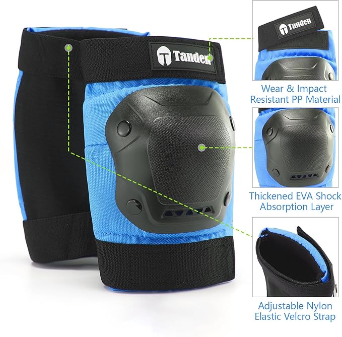Skateboard Protective Gear Knee Pads and Elbow Pads Set, Elbow and Knee Pads for Roller Skating Wrist Guards Skateboarding Pads