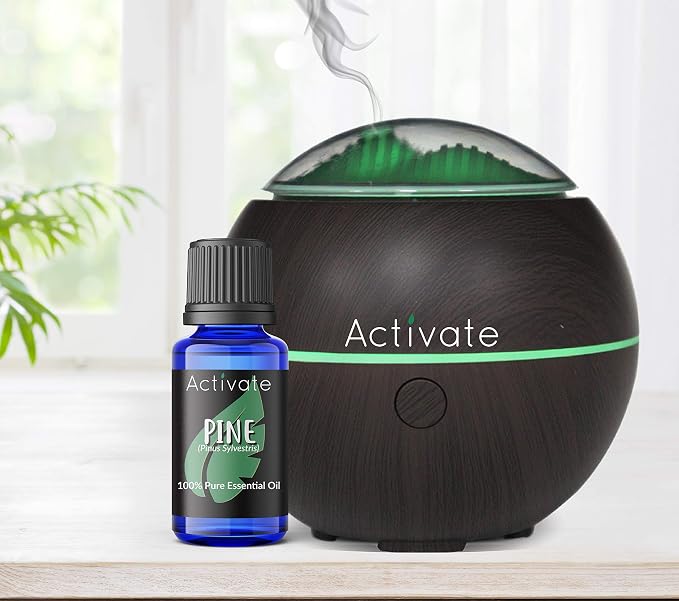 Activate Pine Essential Oil, 100% Pure & Undiluted, Steam Distilled Pine Needle Oil (Pinus Sylvestris), Aromatherapy Diffuser Oil, Massage, Hair & Scalp Care, DIY Soap & Candle Making, 10mL
