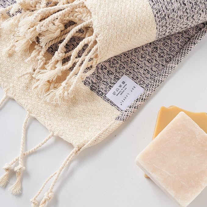 BAY LAUREL Turkish Hand Towel – Pack of 2 | Soft & Absorbent Decorative Towels for Bathroom, Hand, Face, Hair, Gym, Yoga, SPA, Kitchen & Tea | Boho Decor (Blush Pink, Diamond 15x26 Inches (Set of 2)