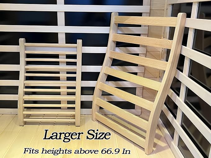 LTCCDSS 1PCS Sauna Backrest Canadian Hemlock | S-Shape Design - Slip-Resistant - Non-Toxic - Comfortable - Sauna Accessories Kit Apply to Barrel or Infrared Sauna (23.98 in * 15.54in)