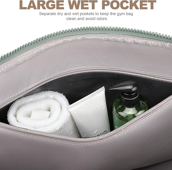 SYTRAH Gym Bag for Women, Duffle Weekender Bags for Travel, Lightweight Weekender Tote with Wet Pocket for Sports, Workout and Dance Green