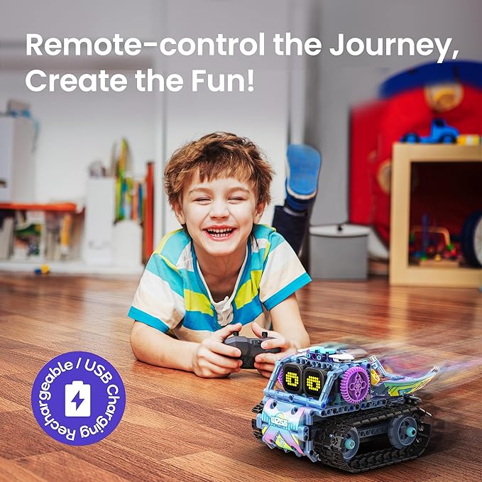 Sillbird Robot Building Kit with Remote Control STEM Gifts for Kids Boys Ages 8-12, Coding Robotic Technic Creative Toys for Birthday - Build 5in1 Model with 433 Pieces