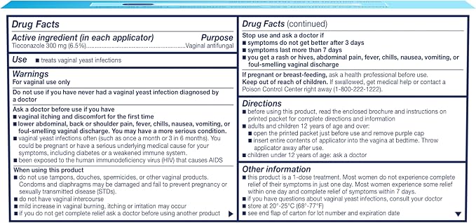 Vagisil Vagistat 1 Day Single-Dose Yeast Infection Treatment for Women, Antifungal Ointment Helps Relieve External Itching and Irritation, 1 Pre-Filled No Touch Vaginal Applicator (Pack of 1)