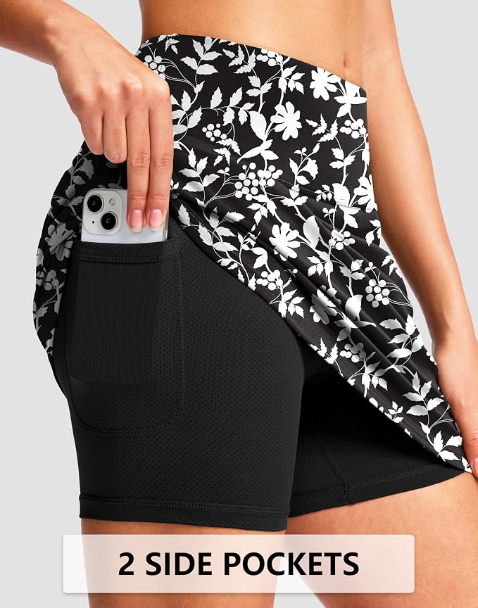 G Gradual 16"/18" Skorts for Women Golf Skirt with 2 Pockets Summer Casual | Built-In Shorts, High Waist, Soft 4-Way Stretch, Breathable Mesh Liner, Tennis Pickleball Athletic Wear, Easy To Match