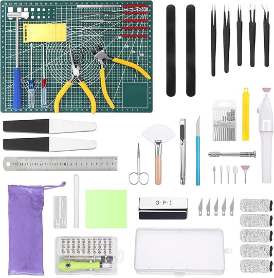 101PCS Gundam Model Tools Kit, Hobby Building Tools Kit for Gundam Basic Model Assembling, Building and Repairing