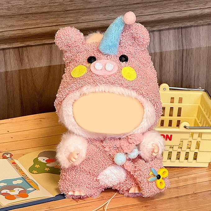 Clothes for Doll, 17cm Doll Clothes Set Suitable for Dolls Accessories - Pig Hat + Clothing + Mini Crossbody Bag (NO Doll),Piggy