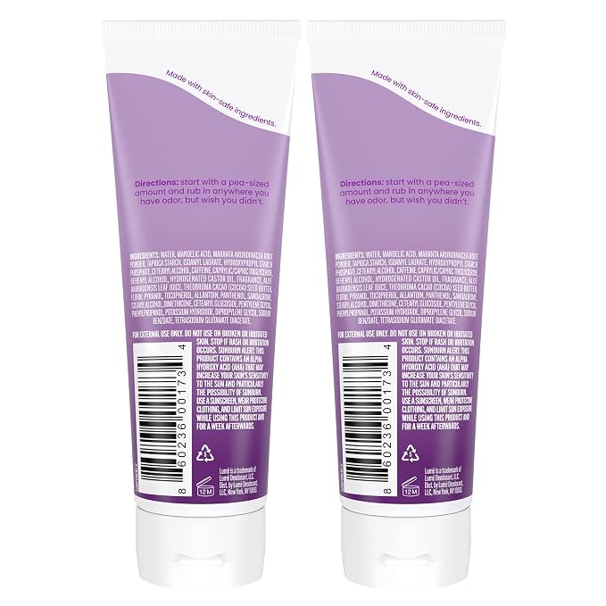 Lume Whole Body Deodorant - Invisible Cream Tube - 72 Hour Odor Control - Aluminum Free, Baking Soda Free, Skin Safe - 3.0 ounce (Pack of 2) (Lavender Sage)