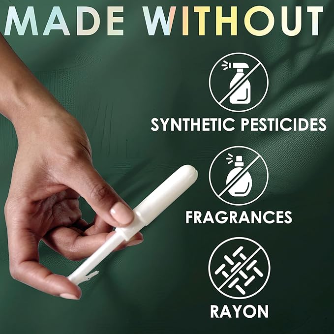 L. Tampons, Made with Organic Cotton, Super/Super Plus Absorbency, Multipack, Made Without Synthetic Pesticides, Rayon or Fragrances, Applicator Made Without BPA, Leak-Stopping Design, 36 Count