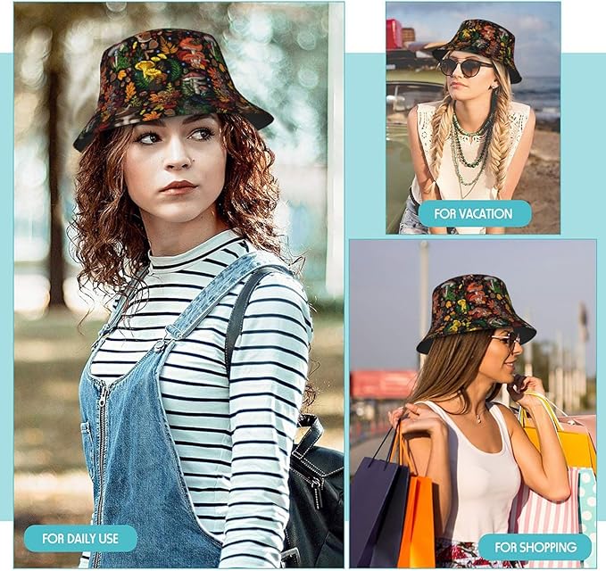 Bucket Hats Fashion Sun Cap Packable Outdoor Fisherman Hat for Women and Men