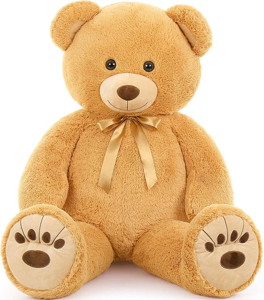 MorisMos Giant Stuffed Animal, Life Size Teddy Bear, 51in Large Cuddly Plush for Baby Shower, Birthday, Valentine (Light Brown)