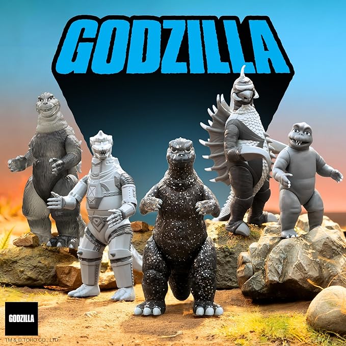 Super7 Toho Godzilla Blind Box Flat - (12 Pack) 3.75" Toho Godzilla Action Figures Classic Cartoon Collectibles and Retro Toys