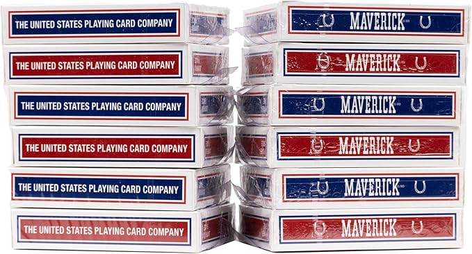 Maverick Jumbo Playing Cards 12 Pack, Large Print, Blue Deck, Bulk Playing Cards for Poker, Card Games, and Group Play
