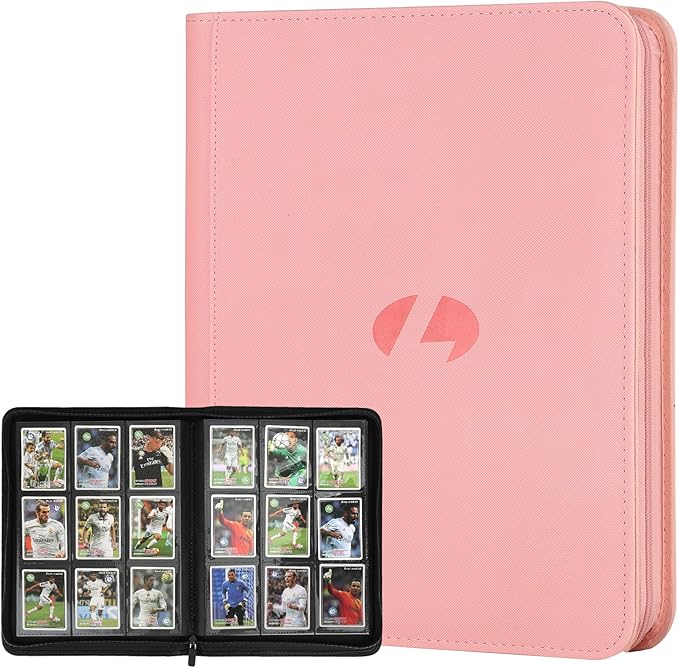 Trading Card Binder, Premium 9-Pocket Double Sided 540 Pocket PU Card Collection Binder, Collectible Trading Card Albums for MTG, TCG, Sports Cards (Pink)