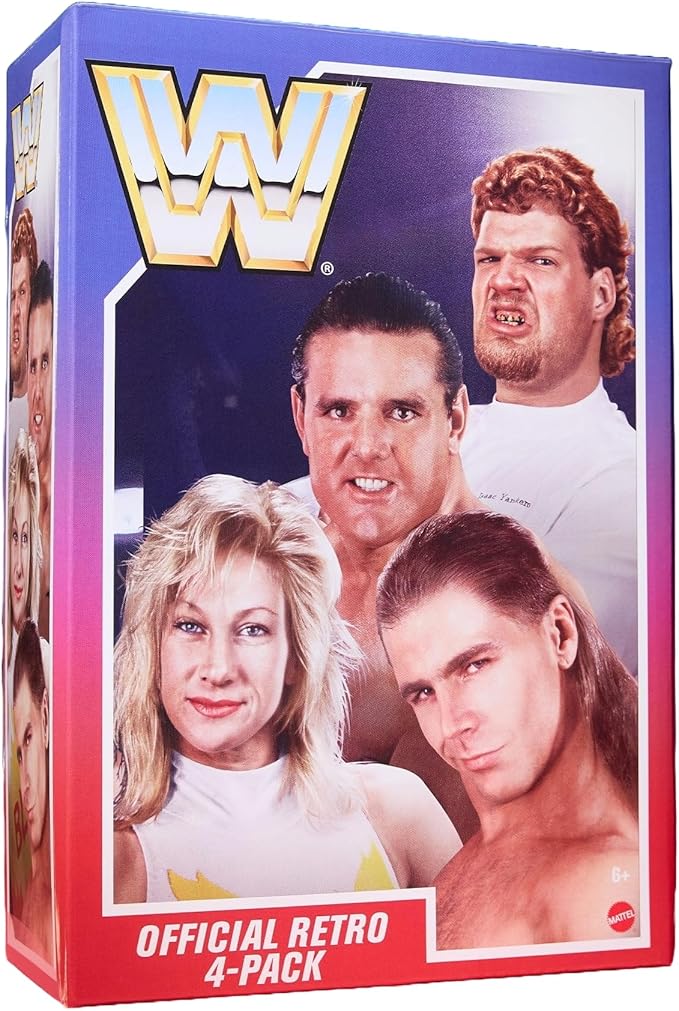 WWE Retro Action Figure 4-Pack Bundle Including British Bulldog, Shawn Michaels, Alundra Blayze, & Isaac Yankem