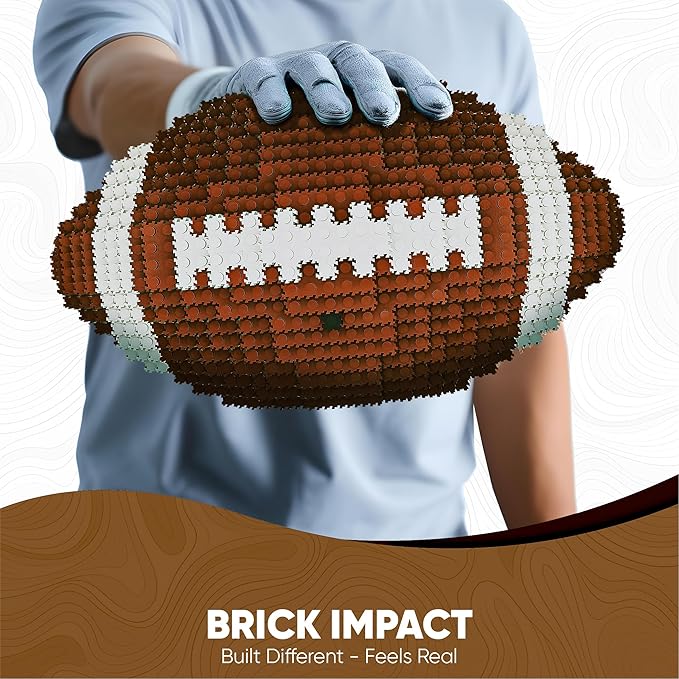 Football 3D Building Block Set - Educational Toy - Perfect for Ages 14 15 16 Years and Above - 11 x 6.7 in - Challenging, Creative Fun and Skill-Building - 3D Instruction (1200PCS)