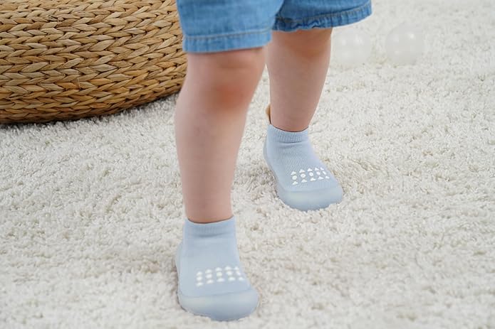 Hstyle Baby Sock Shoes Toddler Walking Shoes Infant Non-Slip Slippers Soft Rubber Sole Sneakers for Baby Boys Girls