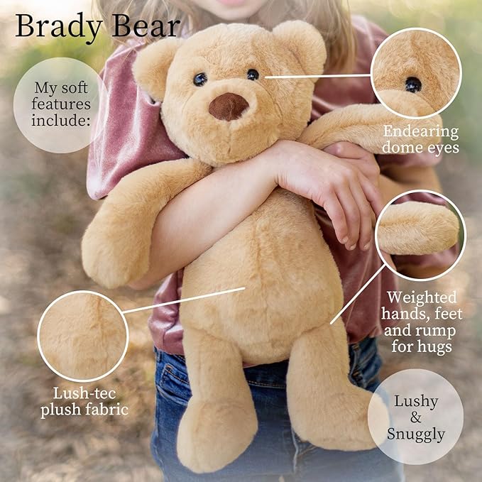 World's Softest Plush Brady Bear, Lushee, Large, 16" Stuffed Animal for Baby, Toddler, Kids, Adults - Soft, Huggable Stuffed Bear- Adorable Toy Made from Kid-Friendly, Quality Materials