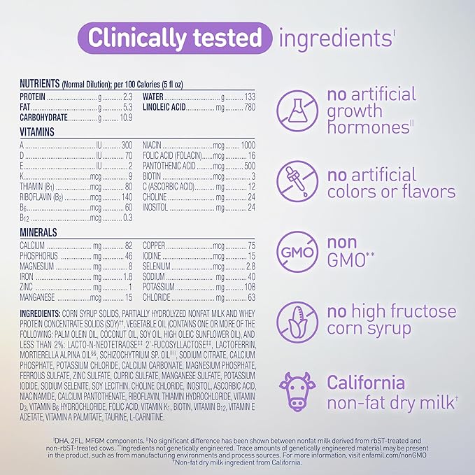 Enfamil Optimum Gentlease Baby Formula, Our Closest Formula to Breast Milk For Fussiness, Crying, Gas & Spit-up, Immune-Supporting Lactoferrin also found in Breast Milk, 19.5 Oz (Pack of 3)