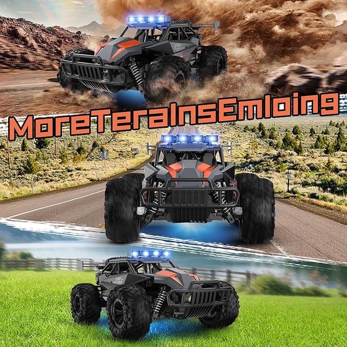 kolegend Remote Control Car for Boys, 2.4GZh RC Cars, 1:12 Monster RC Truck Off Road with LED Headlight and Rechargeable Battery Gifts for Adults Boys 8-12