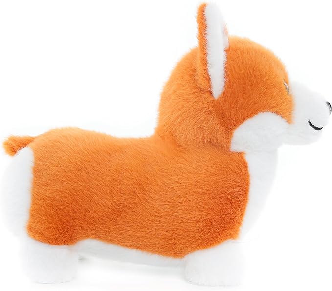 Corgi Plush Toy, 12 Inch Cute Stuffed Animal, Soft Kawaii Dog Pillow, Realistic Welsh Corgi Puppy, Gifts for Kids and Dog Lovers, Orange and White