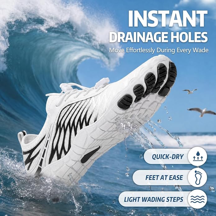 ELETON Barefoot Shoes Women Men Footwear, Wide Toe Box Hiking Zero Drop Non-Slip Quick-Dry River Boat Pool Beach Water Shoes, Lightweight Swimming Running Walking Sneakers Unisex